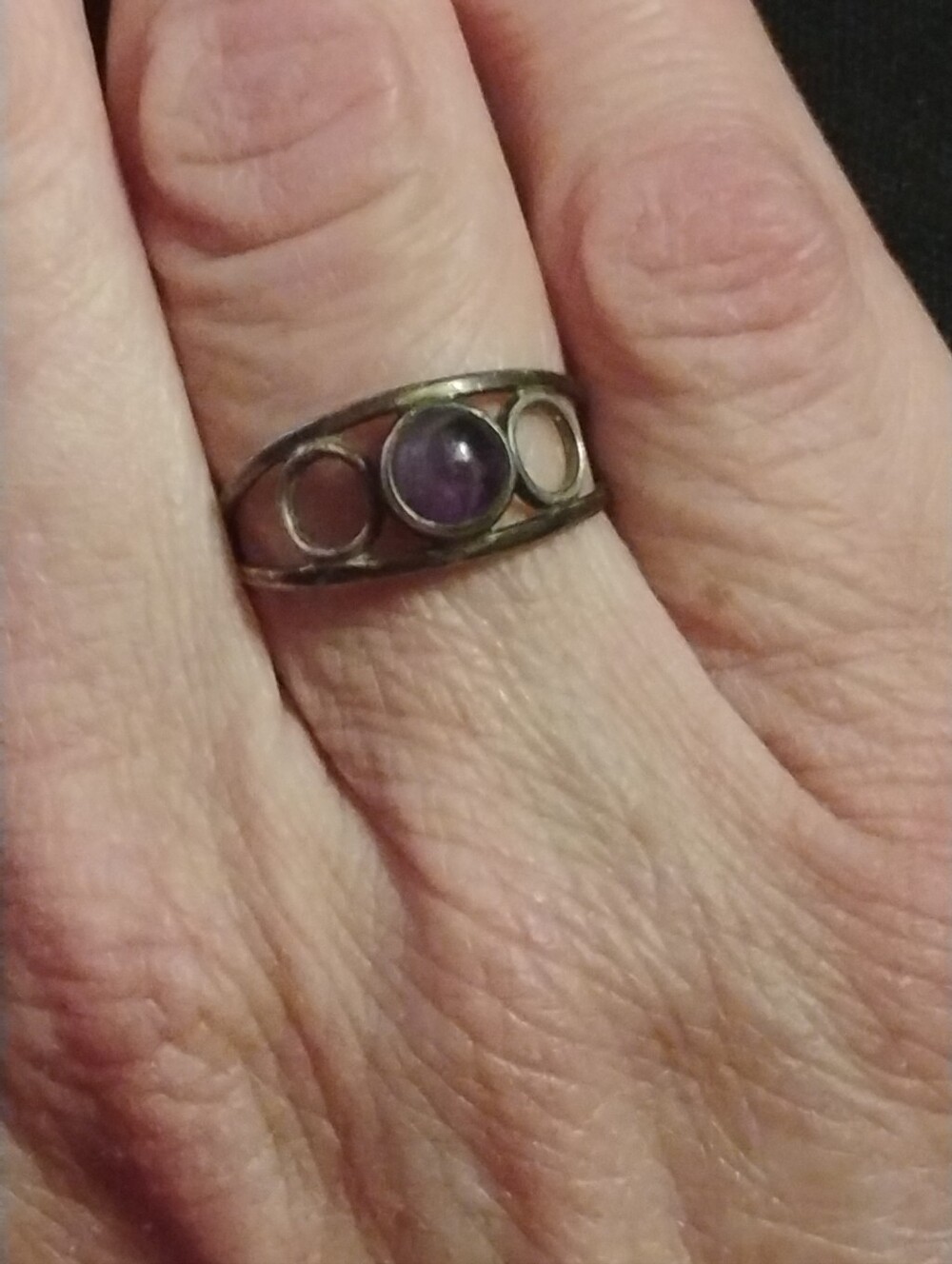 Vintage PCO Taxco Mexico Sterling Silver Amethyst Ring Size 8 *READ DESCRIPTION*